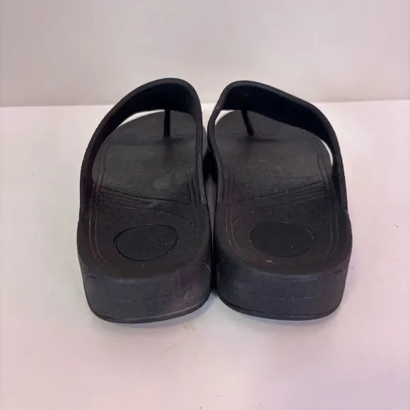 FitFlop Women's Black Platform Sparkle Strap Flip Flop Sandals 9 - Picture 5 of 8